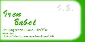 iren babel business card